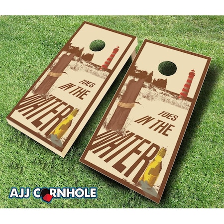 Mkf Collection By Mia K. Farrow Toes In The Water Theme Cornhole Set with Bags - 8 x 24 x 48 in. 107-ToesInTheWater
